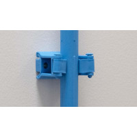 Hygienische Wandhalterung, Gummi-Clip-Modul, 82 mm, Blau