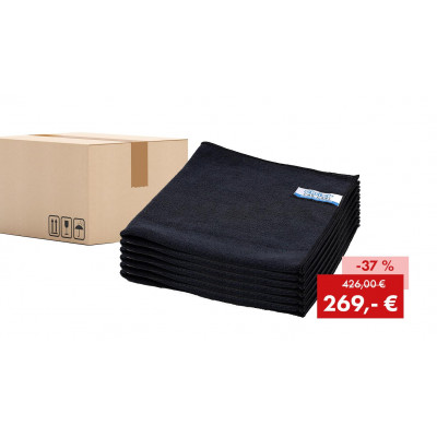 Aktionspaket: 200 x Quick&Bright Mikrofasertuch Premium, schwarz, mit Christ Einnäher, 40 x 40 cm Aktionspaket: 200 x Quick&Bright Mikrofasertuch Premium, schwarz, mit Christ Einnäher, 40 x 40 cm