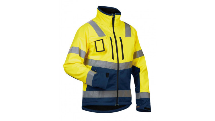 High Vis Softshell Jacke 4900, Farbe gelb/marineblau, Größe XS - Abbildung ähnlich