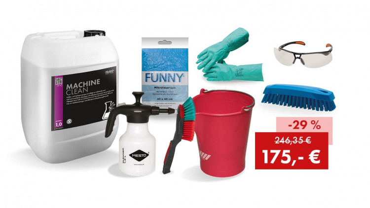 MACHINE CLEAN, Aktionspaket Waschanlage: 1 x 25 kg Kanister + Hilfsmittelpaket Waschanlage - Abbildung ähnlich