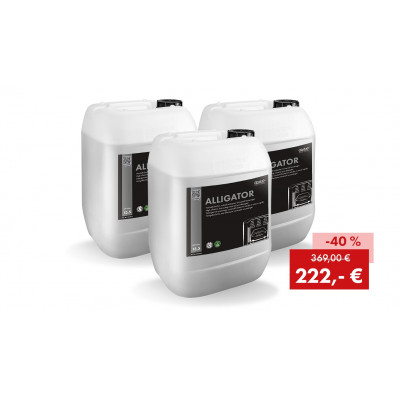 Aktionspaket ALLIGATOR, Hochalkalischer, schnell wirksamer Universal-Vorreiniger: 3 x 25 kg Kanister