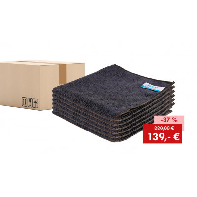 Aktionspaket: 200 x Quick&Bright Mikrofasertuch Universal, schwarz, mit Christ Einnäher, 40 x 40 cm Aktionspaket: 200 x Quick&Bright Mikrofasertuch Universal, schwarz, mit Christ Einnäher, 40 x 40 cm