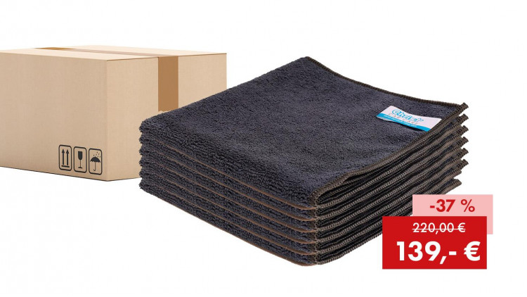Aktionspaket: 200 x Quick&Bright Mikrofasertuch Universal, schwarz, mit Christ Einnäher, 40 x 40 cm - Abbildung ähnlich Aktionspaket: 200 x Quick&Bright Mikrofasertuch Universal, schwarz, mit Christ Einnäher, 40 x 40 cm - Abbildung ähnlich