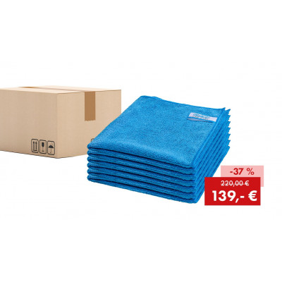 Aktionspaket: 200 x Quick&Bright Mikrofasertuch Universal, blau, mit Christ Einnäher, 40 x 40 cm Aktionspaket: 200 x Quick&Bright Mikrofasertuch Universal, blau, mit Christ Einnäher, 40 x 40 cm