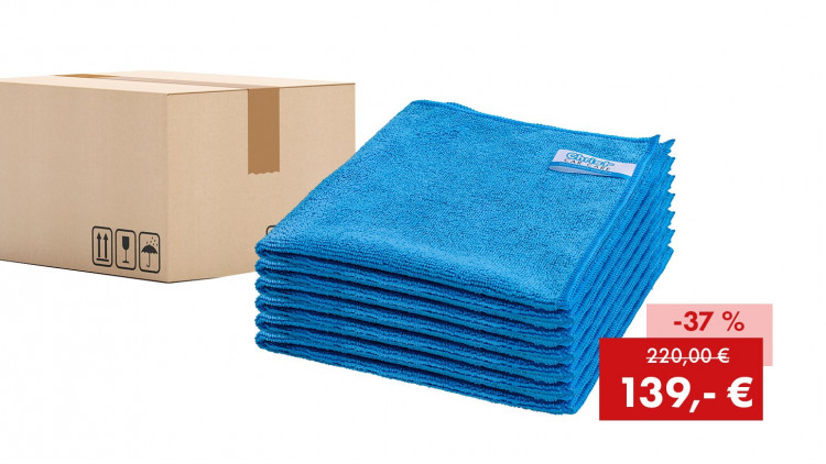 Aktionspaket: 200 x Quick&Bright Mikrofasertuch Universal, blau, mit Christ Einnäher, 40 x 40 cm - Abbildung ähnlich Aktionspaket: 200 x Quick&Bright Mikrofasertuch Universal, blau, mit Christ Einnäher, 40 x 40 cm - Abbildung ähnlich