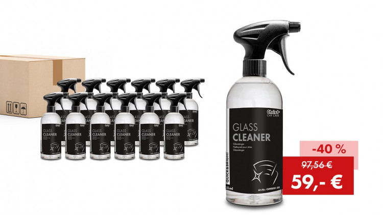 Aktionspaket Quick&Bright GLASS CLEANER, Glasreiniger: 12 x 500 ml Flasche - Abbildung ähnlich