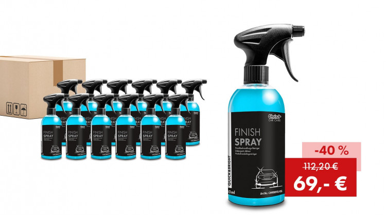 Aktionspaket Quick&Bright FINISH SPRAY, Nachbehandlungsreiniger: 12 x 500 ml Flasche - Abbildung ähnlich