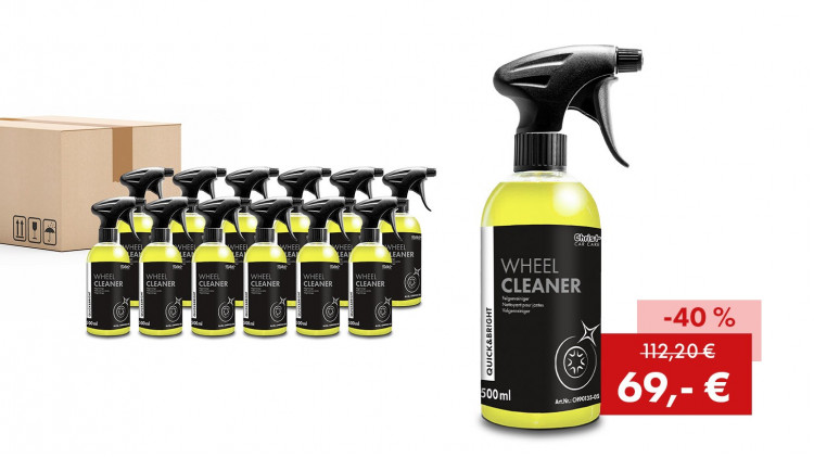Aktionspaket Quick&Bright WHEEL CLEANER, Felgenreiniger-Gel: : 12 x 500 ml Flasche - Abbildung ähnlich