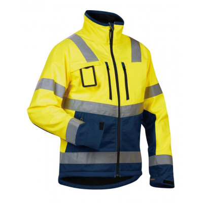 Hi-vis softshell jacket 4900, yellow/navy blue, size L