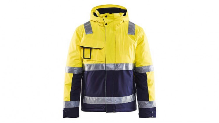 High Vis Shell Jacke 4987, Farbe gelb/marineblau, Größe M - Abbildung ähnlich