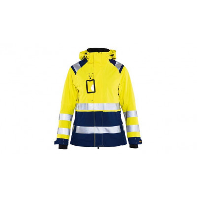 Ladies hi-vis shell jacket 4904, yellow/navy blue, size XS
