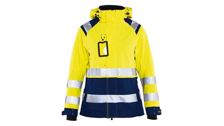 Women's hi-vis shell jacket 4904, yellow/navy blue, size M - Image similar