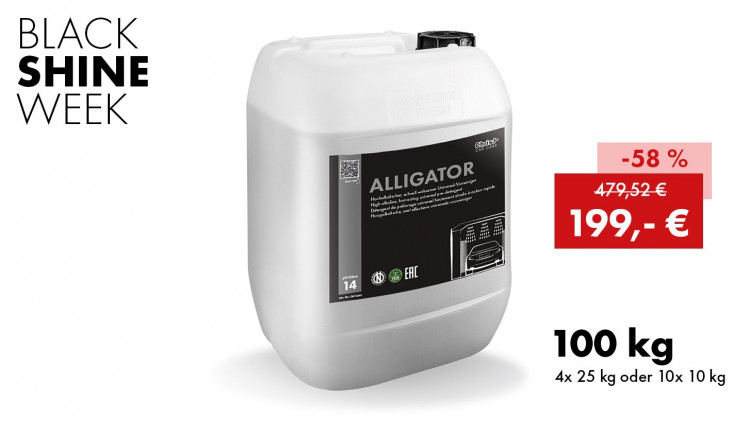 BLACK SHINE WEEK 2025 - 100 kg Alligator, Alkalischer Spezial-Vorreiniger, CH115xx - Abbildung ähnlich