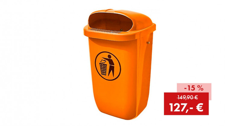 Außenabfalleimer, orange - Abbildung ähnlich