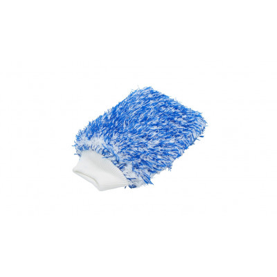 Mikrofaser Waschhandschuh gesprenkelt weiß/blau