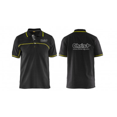 Polo Shirt 3389 mit Christ Logo, schwarz/gelb, Größe S