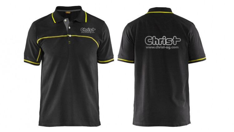 Polo Shirt 3389 mit Christ Logo, schwarz/gelb, Größe XS - Abbildung ähnlich