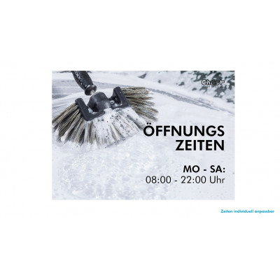 Öffnungszeiten-Schild – Motiv 2 – Waschbürste – DIN A1