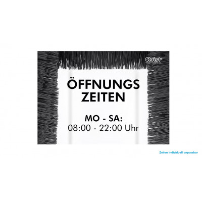 Öffnungszeiten-Schild – Motiv 4 – Walzenbesatz – DIN A1