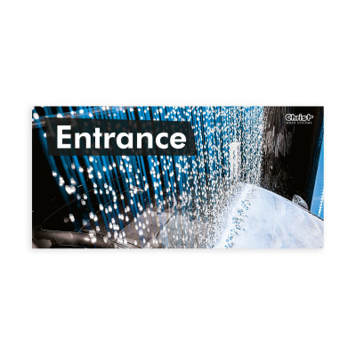 Hinweisschild „SPA FOR YOUR CAR“, Motiv 1 – Einfahrt, 595 x 290 mm - Englisch