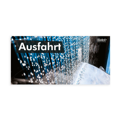 Hinweisschild „SPA FOR YOUR CAR“, Motiv 1 – Ausfahrt, 595 x 290 mm - Deutsch