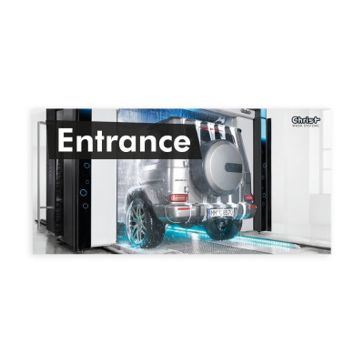 Hinweisschild „SPA FOR YOUR CAR“, Motiv 2 – Einfahrt, 595 x 290 mm - Englisch