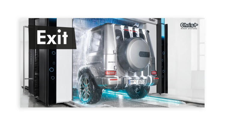 Hinweisschild „SPA FOR YOUR CAR“, Motiv 2 – Ausfahrt, 595 x 290 mm - Englisch - Abbildung ähnlich