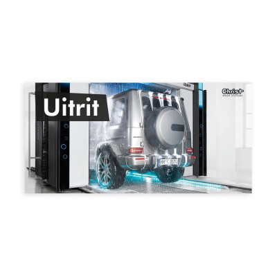 Hinweisschild „SPA FOR YOUR CAR“, Motiv 2 – Ausfahrt, 595 x 290 mm - Niederländisch
