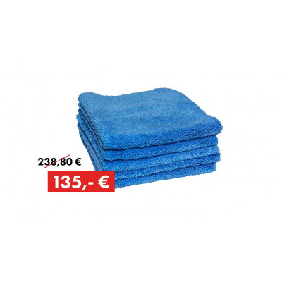 Promotion package: 120 x Quick&Bright polish cloth and duster, blue, 40 x 40 cm