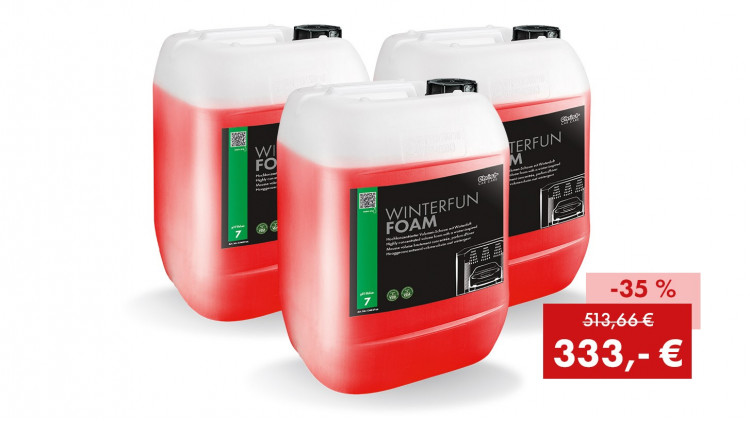 Aktionspaket WINTERFUN FOAM 2026: 3 x 25 kg Kanister - Abbildung ähnlich