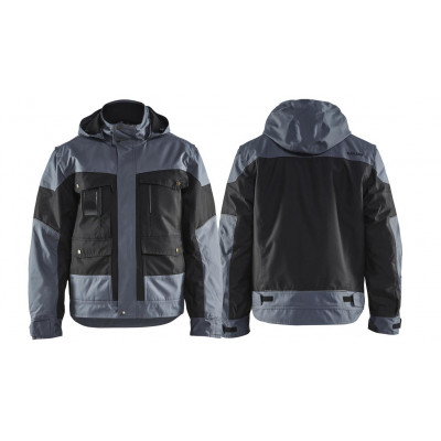 Winter jacket with hood 4886, black/grey, size L