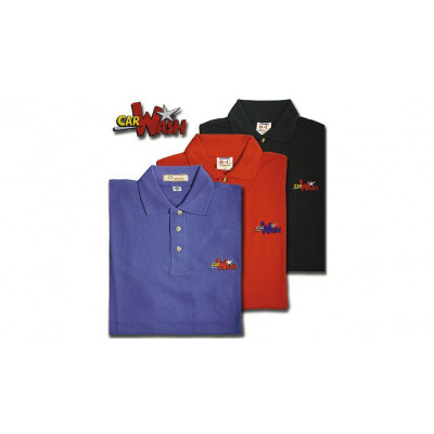 Car Wash polo shirt with embroidery, red, size M