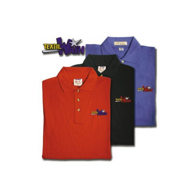 Poloshirt mit Bestickung Textil Wash, rot, Größe L