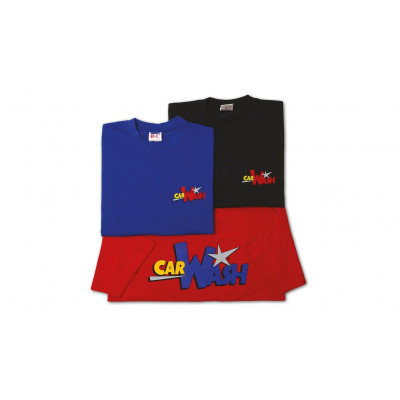 Rundhals T-Shirt, Bedruckung Car Wash, rot, Größe L