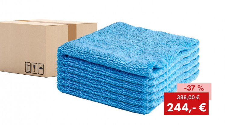 Aktionspaket Quick&Bright Hochflor Staub- und Poliertuch 2in1, blau, 38 x 38 cm: 200 Stück - Abbildung ähnlich