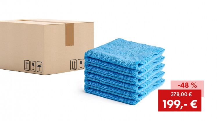 Aktionspaket Quick&Bright Hochflor Staub- und Poliertuch 2in1, blau, 38 x 38 cm: 200 Stück - Abbildung ähnlich