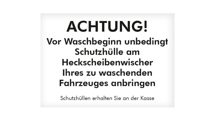 Hinweisschild „Schutzhüllen“ – DIN A1, Deutsch - Abbildung ähnlich